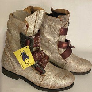 FLY London pearl white STIF moto boots size 39 NWT